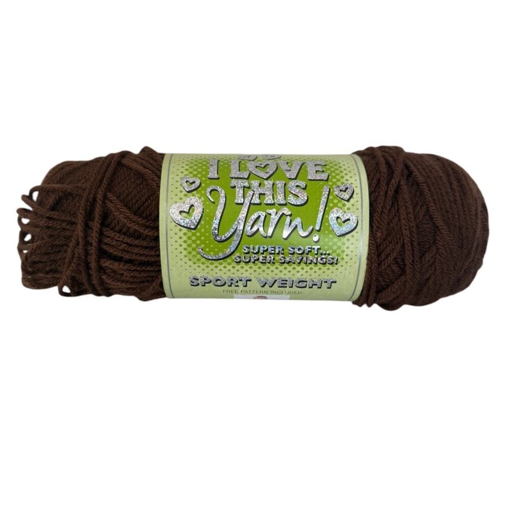 Hobby Lobby I Love This Yarn Sport Weight Brown 235 Acrylic 2.5oz 230 Yards